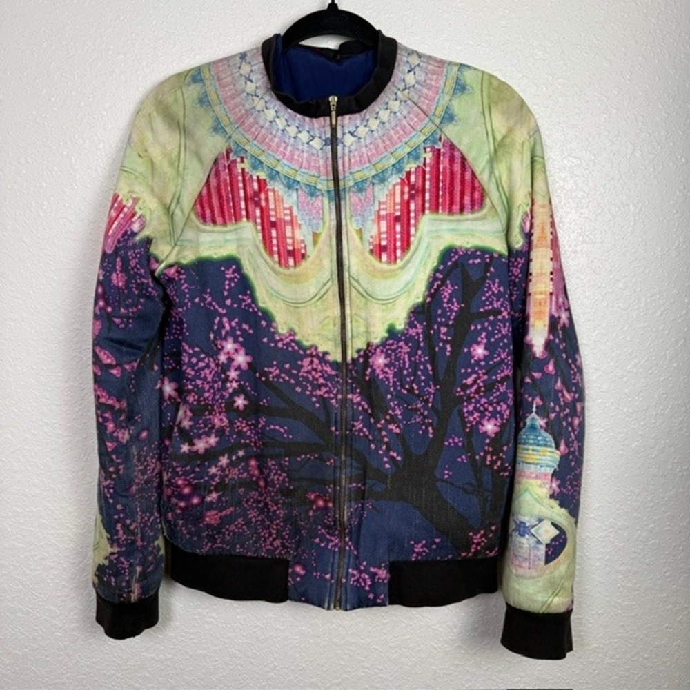 Manish Arora Graphic Bomber Jacket Cherry‎ Blossom Architecture FLAWED Small